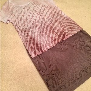 Mauve lace overlay shirt